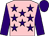 pink, purple stars, purple sleeves and cap