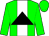 green, white stripe, black triangle