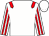 white, red epaulets, white sleeves, red stripes