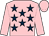 Pink, dark blue stars, pink sleeves & cap