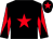 Black, red star, diabolo on sleeves, black cap, red star