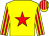 Yellow, red star, striped sleeves & cap
