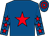 Royal blue, red star & stars on sleeves, hooped cap
