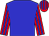 Big-blue body, red arms, big-blue striped, red cap, big-blue striped