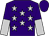 Purple, silver stars, halved sleeves, purple cap