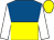 Royal blue and yellow halved horizontally, white sleeves, yellow cap