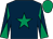 Dark blue, emerald green star, diabolo on sleeves, emerald green cap