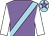 Mauve, light blue sash, white sleeves, light blue cap, mauve star