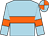 Light blue, orange hoop and armlets, quartered cap