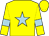 Yellow, light blue star, light blue armlets, yellow cap