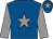 Royal blue, grey star, sleeves and star on cap