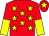 Red, yellow stars, halved sleeves and star on cap