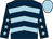 Dark blue, light blue chevrons, dark blue sleeves, light blue stars and cap