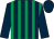 Dark blue and emerald green stripes, dark blue sleeves and cap