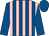 Royal blue and pink stripes, royal blue sleeves and cap