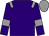 Purple body, grey epaulettes, purple arms, grey armlets, grey cap