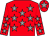 Red, grey stars, red cap, grey star