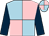 Pink & light blue quartered, dark blue sleeves, pink & light blue quartered cap