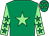 Emerald green, light green star, light green sleeves, emerald green stars, emerald green cap, light green stars