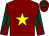 Maroon, yellow star, dark green and maroon diabolo on sleeves, maroon cap, dark green star