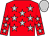 red, silver stars and cap