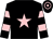 black, pink star, hooped sleeves and cap