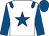 White, royal blue star, epaulets, sleeves and cap