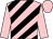 Pink, black diagonal stripes, pink sleeves and cap