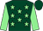 Dark green, light green stars and sleeves, dark green cap