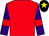 Red, purple sleeves, red armlets, black cap, yellow star
