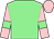 Light green, pink sleeves, light green armlets, pink cap