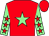 Red, light green star, light green sleeves, red stars and cap