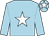 light blue, white star, white star on cap