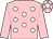 Pink, white spots, pink sleeves, white star on cap