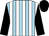 Light blue and white stripes, black sleeves and cap