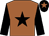 Terracotta, black star and sleeves , black cap, terracotta star