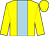 yellow, light blue stripe