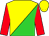Yellow and Lime Green halved diagonally, Red sleeves, Yellow cap