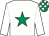 white, emerald green star, emerald green and white checked cap