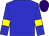 Blue body, blue arms, yellow armlets, purple cap