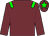 Garnet body, big-green epaulettes, garnet arms, garnet cap, green star