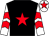 Black, red star, white and red chevrons on sleeves, white cap, red star