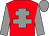 Red body, grey cross of lorraine, grey arms, grey cap