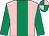 pink, emerald green stripe, emerald green sleeves,quartered cap
