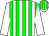 White, green stripes, white sleeves, striped cap