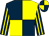 Dark blue and yellow (quartered), striped sleeves