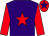 Purple, red star & sleeves, red cap, purple star