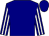 Navy blue, white stripes on sleeves