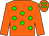 orange, green spots, orange sleeves