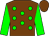 Chocolate, green spots, green sleeves, chocolate cap